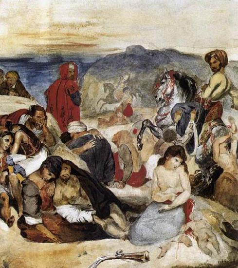 Eugene Delacroix The Massacre of Chios Norge oil painting art